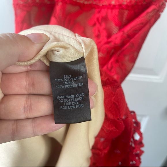 Lulus Charlee Red Lace Sleeveless Midi Dress Size Large - Picture 9 of 15